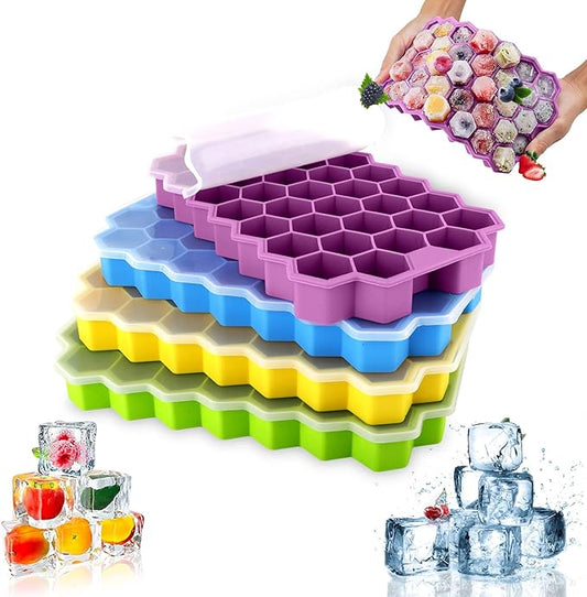 37 Slots Honeycomb Desigen Silicone Ice Cubes Tray
