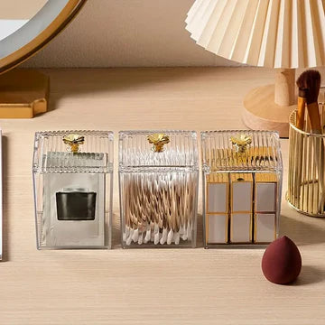 Acrylic Square Swab Storage Box, Makeup Cotton Pad Storage Box