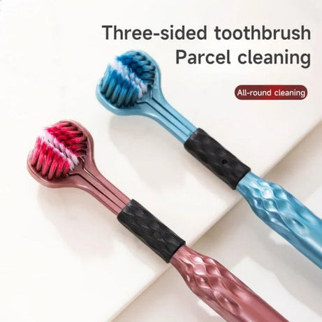 2 PCS Triple Sided Toothbrush Soft Bristles