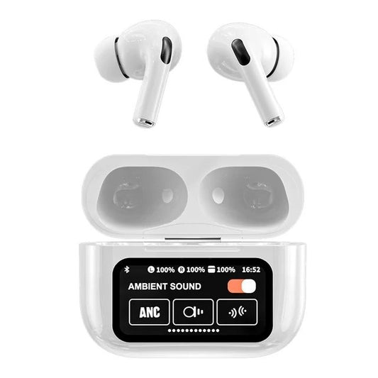 A9 Pro Touch Screen Airpods Pro – ANC Wireless Earbuds With Bluetooth 5.0, LCD Display, Super Bass And Pop-Up Feature