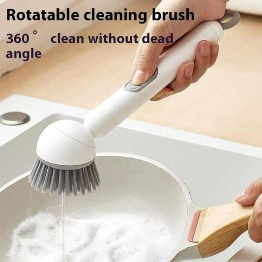 360° Rotating Kitchen Dish Brush with Soap Dispenser* Clean Dishes with Ease
