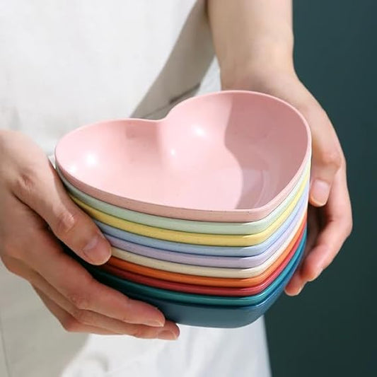 Heart Shape Plate set 10pcs (Multi Colour)