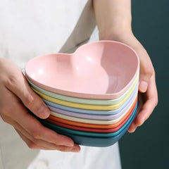 Heart Shape Plate set 10pcs (Multi Colour)
