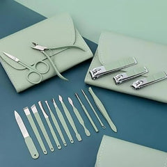 16pcs set Nail Cutter Set Stainless Steel Nail Clippers Set With Folding Bag Cutter Kits Scissors Makeup Beauty Tool