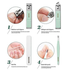 16pcs set Nail Cutter Set Stainless Steel Nail Clippers Set With Folding Bag Cutter Kits Scissors Makeup Beauty Tool