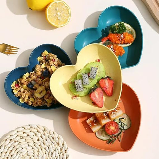 Heart Shape Plate set 10pcs (Multi Colour)