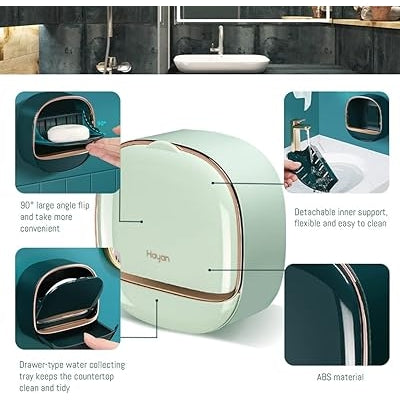 Luxury Soap Holder With Drain Tray, Waterproof Soap Dish Holder Buy 1 Get 1 Free