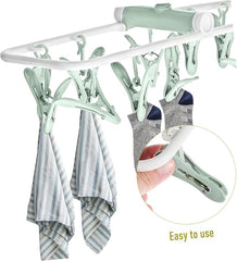Foldable Baby Clothing & Laundry Hanger 12 Clips