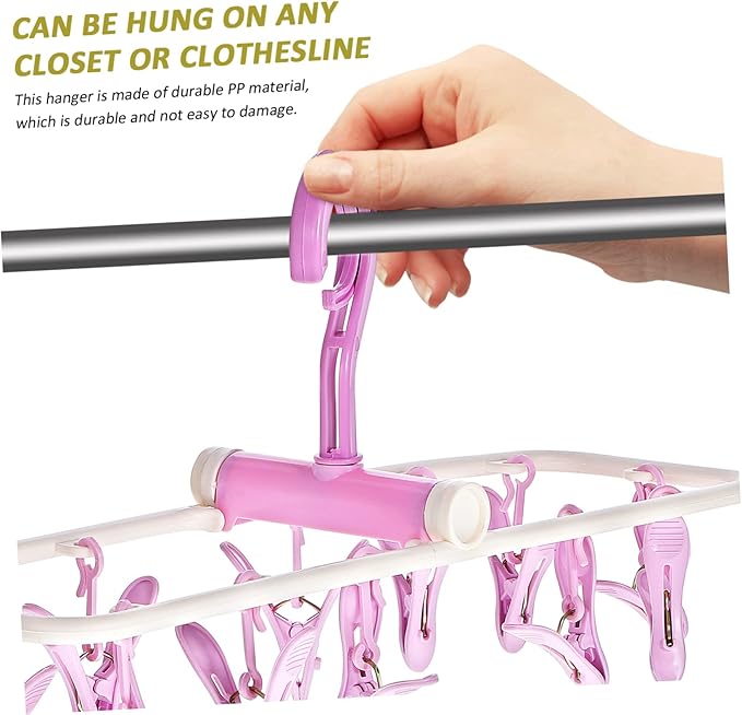 Foldable Baby Clothing & Laundry Hanger 12 Clips