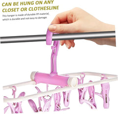 Foldable Baby Clothing & Laundry Hanger 12 Clips