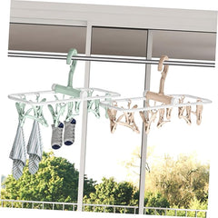 Foldable Baby Clothing & Laundry Hanger 12 Clips