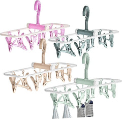 Foldable Baby Clothing & Laundry Hanger 12 Clips