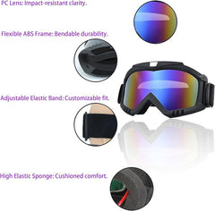 Motorcycle Helmet Mask, Windproof Motorcycle Riding Goggles, UV Protection Bike Mask