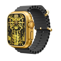 G9 Ultra Pro Smart Watch – Golden Edition Smartwatch With Bluetooth Calling, NFC Support, 3 Straps, Sports Modes, And Wireless Charging