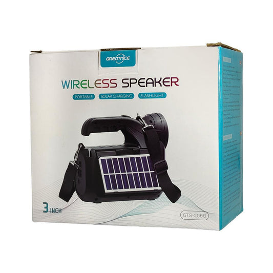 GTS - 2068 Bluetooth Speaker With SOLAR Charging And Usb Charging Cable