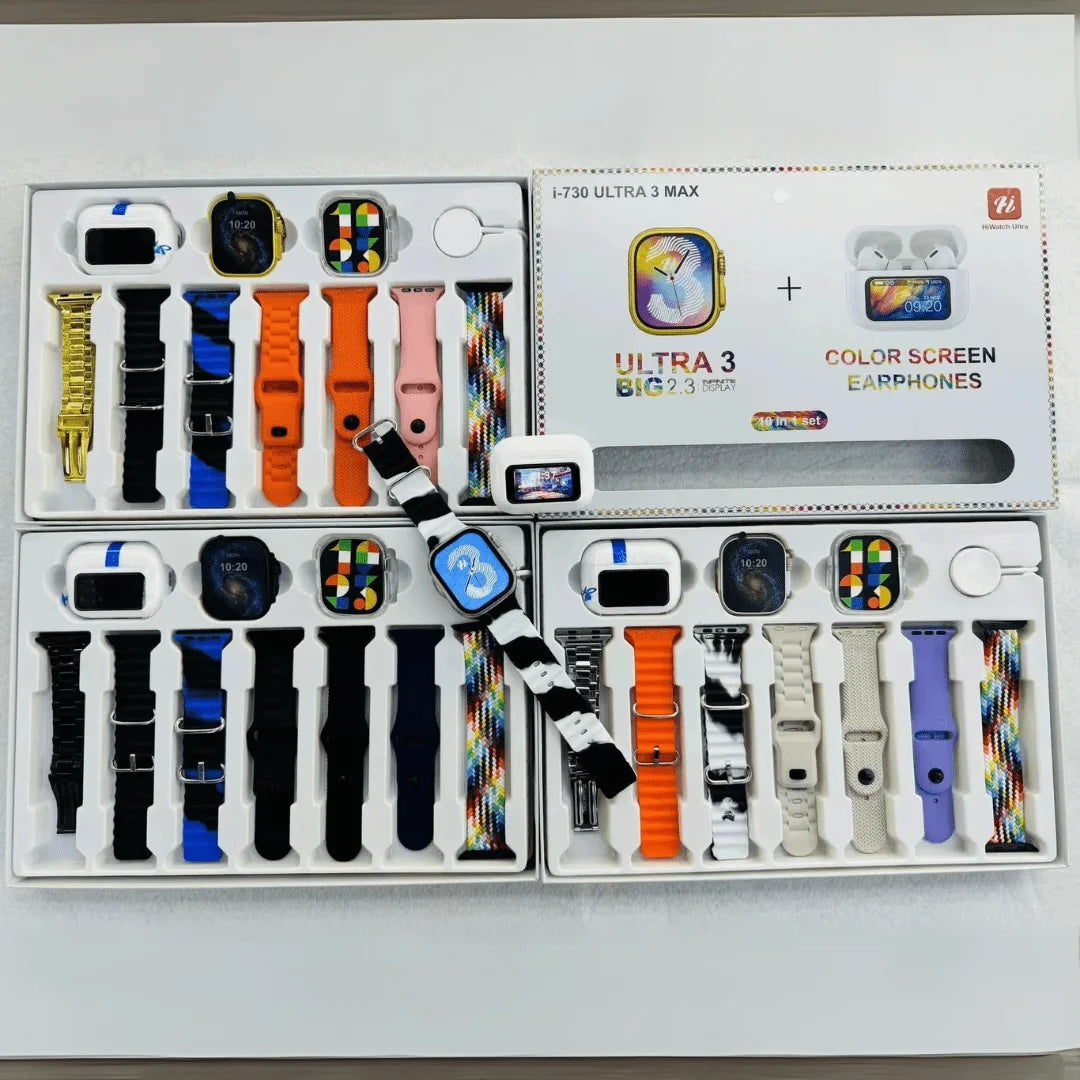 i730 Ultra 3 Smart Watch With LCD Airpods 10 in 1 Price in Pakistan